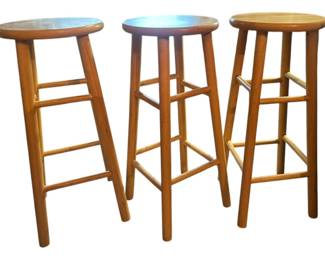 Round Wood Bar Stools
