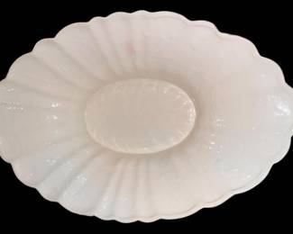 Vintage White Scallop Bowl