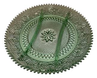 Vintage Green Tiara Depression Glass Tray