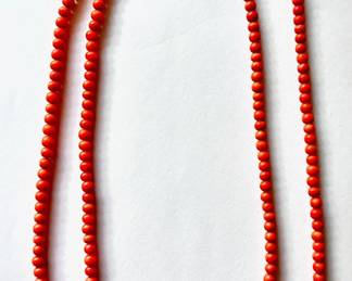 Vintage Double Long Genuine Coral Beaded Necklace With 12K Gold Clasp
Lot #: 19
