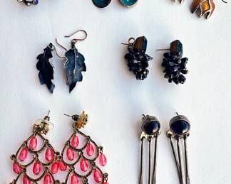 7 Pairs Vintage Earrings, 1 Sterling Silver, Some With Natural Stones
Lot #: 55
