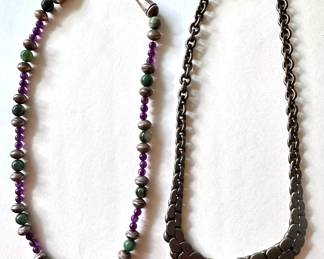 2 Vintage Beaded Necklaces With Metal Beads
Lot #: 132