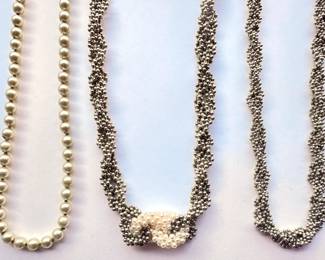 3 Vintage Necklaces: Sterling Silver Beads With Pearls, Sterling Silver Beads & Pearls
Lot #: 18