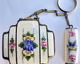 Vintage Art Deco Guilloche Enameled Compact With Lipstick Case
Lot #: 45