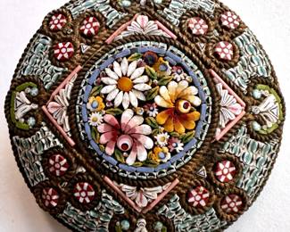 Antique Italian Micro Mosaic Pin Brooch Stamped "R.G."
Lot #: 52
