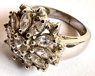 Sterling Silver Ring With Zirconia Stones, Size 6.75
Lot #: 74