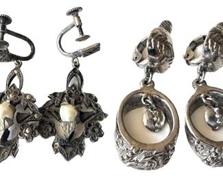 15 Pairs Vintage Earrings Including Some Sterling Silver & 1 Cameo
Lot #: 54