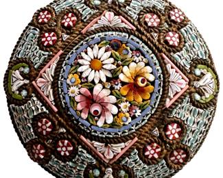 Antique Italian Micro Mosaic Pin Brooch Stamped "R.G."
Lot #: 52