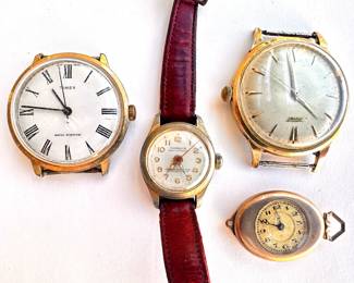 Vintage Swiss Monogrammed Watch Pendant & 3 Watches: Tissot, Superette & Timex
Lot #: 83