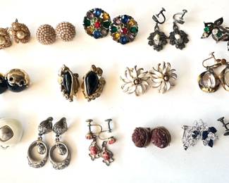 15 Pairs Vintage Earrings Including Some Sterling Silver & 1 Cameo
Lot #: 54