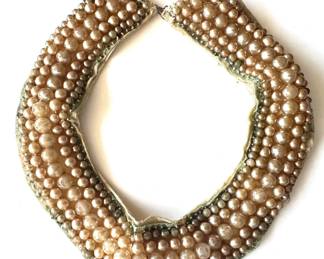 Vintage Faux Pearl Collar Necklace With Silk Lining
Lot #: 50