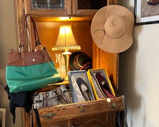 Wall Cabinet, Hand Bags, Hats, Shoes, Lamp