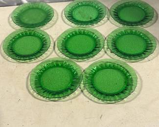 Green Glass Plates