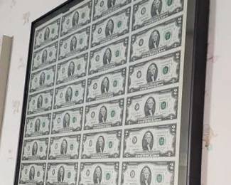 Framed 2 Dollar Bills