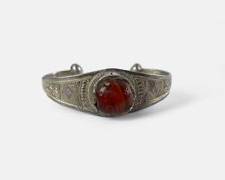 28 Grams Fine Silver Tribal Agate Statement Cuff Bracelet
