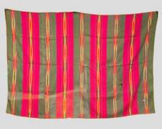 Vintage South American Hippie Boho Wool Striped Multi Colored Blanket
