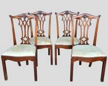 4 MAITLAND-SMITH Vintage Chippendale Style Wood Dining/Side Chairs
