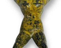 Antique Naughty Nellie Painted Cast Iron Door Stop Nude Women Boot Jack
