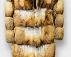 Luxurious Full-Length Fox Fur Coat, Rich Golden Brown, Ultra Warm, Elegant Style.Size S/M
