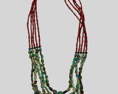 Fine Tribal Silver Coral & Turquoise Multi Strand Statement Necklace Hippie Boho
