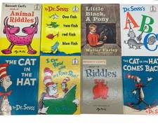 Vintage Collection Cat In The Hat/Dr. Seuss and Other Childrens Story Books Including Bennett Cerfs Book of Riddles, Little Black, A Pony By Walter Farley and More
