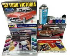 Vintage Hobby Model Car Building Kits! Includes 3 Different Car Model Kits(One Unopened!), Testors Paints, Testors Model Car Spray Paint Set, and More!
