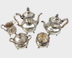 Fine Gorham Sterling Silver 5 Piece Tea Set 2316 Grams
