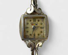 3.6 Grams Fine Benrus 14K White Gold 17 Jewel Mechanical Wristwatch - Missing Crown
