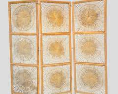 Vintage Bamboo/Rattan 3 Panel Room Divider Screen Hippie Boho
