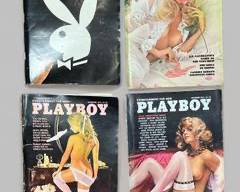 Vintage 1974 Playboy Entertainment Adult Magazines Including January, February, November and December
