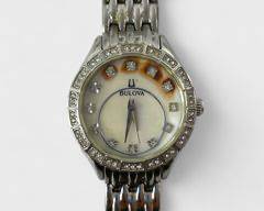 Bulova Mother of Pearl Face Crystal Series Quartz Wristwatch
