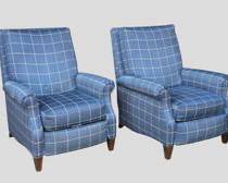 Pair ETHAN ALLEN Reclining Lounge Chairs Classic Form
