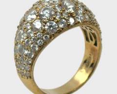 Fine Gilt Sterling Silver Gemstone Statement Ring Size 10
