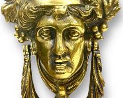 Vintage Grecian Goddess Heavy Brass Door Knocker
