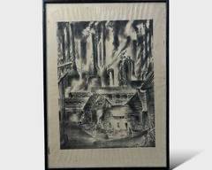 Smokestacks Ashcan School WPA Style Post-War Framed Print
