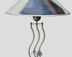 Fantastic Aluminum Memphis Style Modern MCM Table Lamp with Silver painted shade
