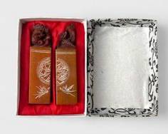 Asian Shoushan Stone Signet Seal Stamp Carved Bird & Dragon In Box
