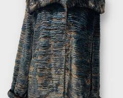 JAN KUPERUS Vintage Designer Fur Coat, Luxurious Dark Pattern, Perfect For Winter Chic UK Size 14
