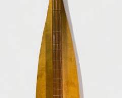4 String Handcarved Wood Lap Dulcimer, Teardrop Shape, with Extra Strings and Picks.
