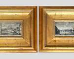 Pair Decorative European Prints Deep Gilt Wood Framed
