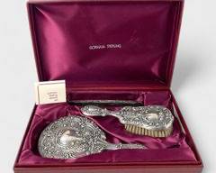 513 Grams Fine Gorham Sterling Silver Vanity Mirror Brush Weighted Set In Box
