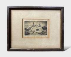 D. Stauffer Old Church Joleta Pueblo Pencil Signed Framed Etching
