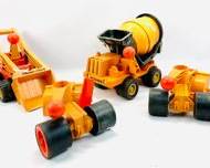 Vintage Fisher Price TOys Husky Helper 300 Front Loader Bucket, 315 Cement Truck And Steam Roller W Side Blade Assorted Lot
