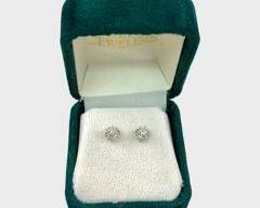 Fine 14K White Gold 3.5mm Diamond Pierced Earrings
