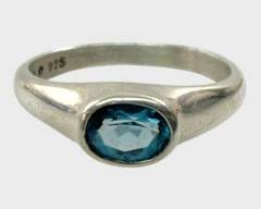 Fine Kabana Sterling Silver Blue Gemstone Ring Size 7
