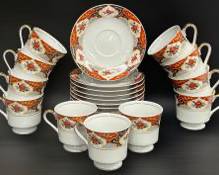 Eleven Momoyama Fine China Kyoto Japan China Tea Cups and Twelve Saucers
