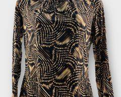 St. John Sports Size S Bold Patterned Turtleneck Sports Blouse
