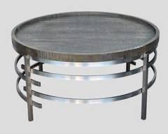 Vintage Mid Century Modern MCM Style Metal & Wood Coffe Side Table
