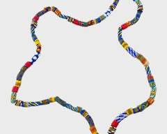 Fine Vintage African Multi Colored Trade Bead Statement Necklace
