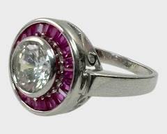 Fine Sterling Silver Art Deco Pink Gemstone Statment Ring Size 7.25
